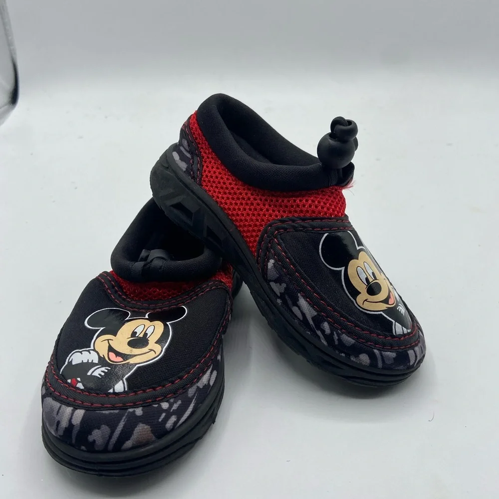 Disney Black and Red Water Shoes with Mickey Mouse Design